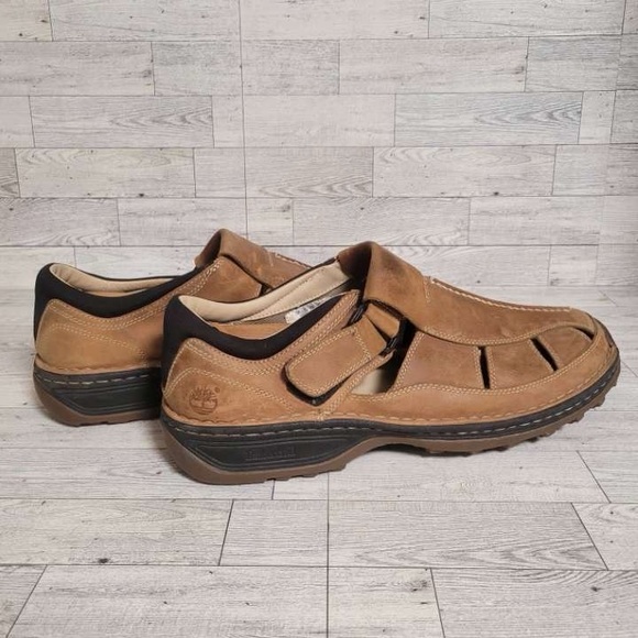 Men's Timberland Altamont Brown Leather Fisherman Sandals Size 14 Smart Comfort - Picture 5 of 9